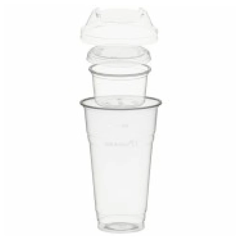 BIO Trinkbecher 500ml+Domdeckel+ 120ml Einsatzbecher stapelbar PLA, 100 Stk.