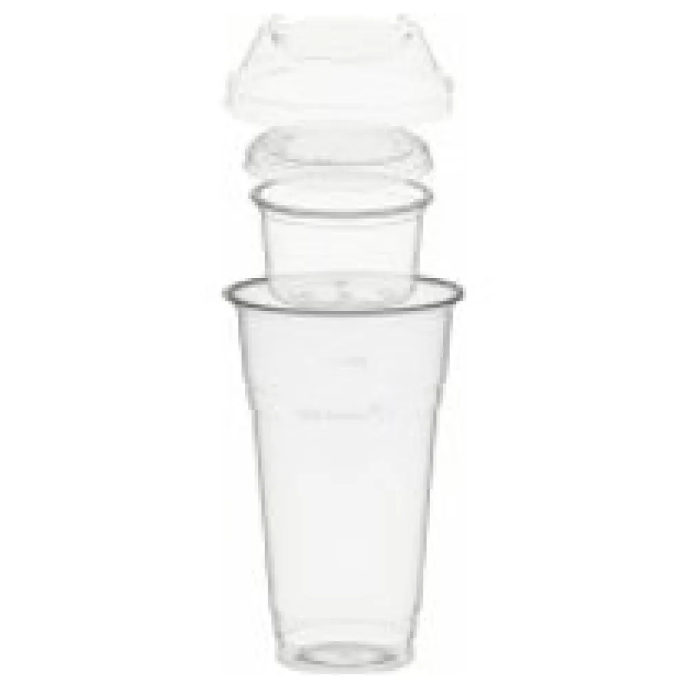 BIO Trinkbecher 500ml+Domdeckel+ 120ml Einsatzbecher stapelbar PLA, 100 Stk. – Bild 3