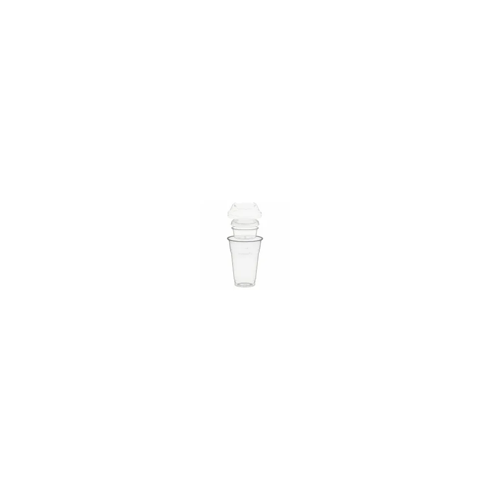 BIO Trinkbecher 400ml + Domdeckel+ 60ml Einsatzbecher stapelbar PLA, 100 Stk.