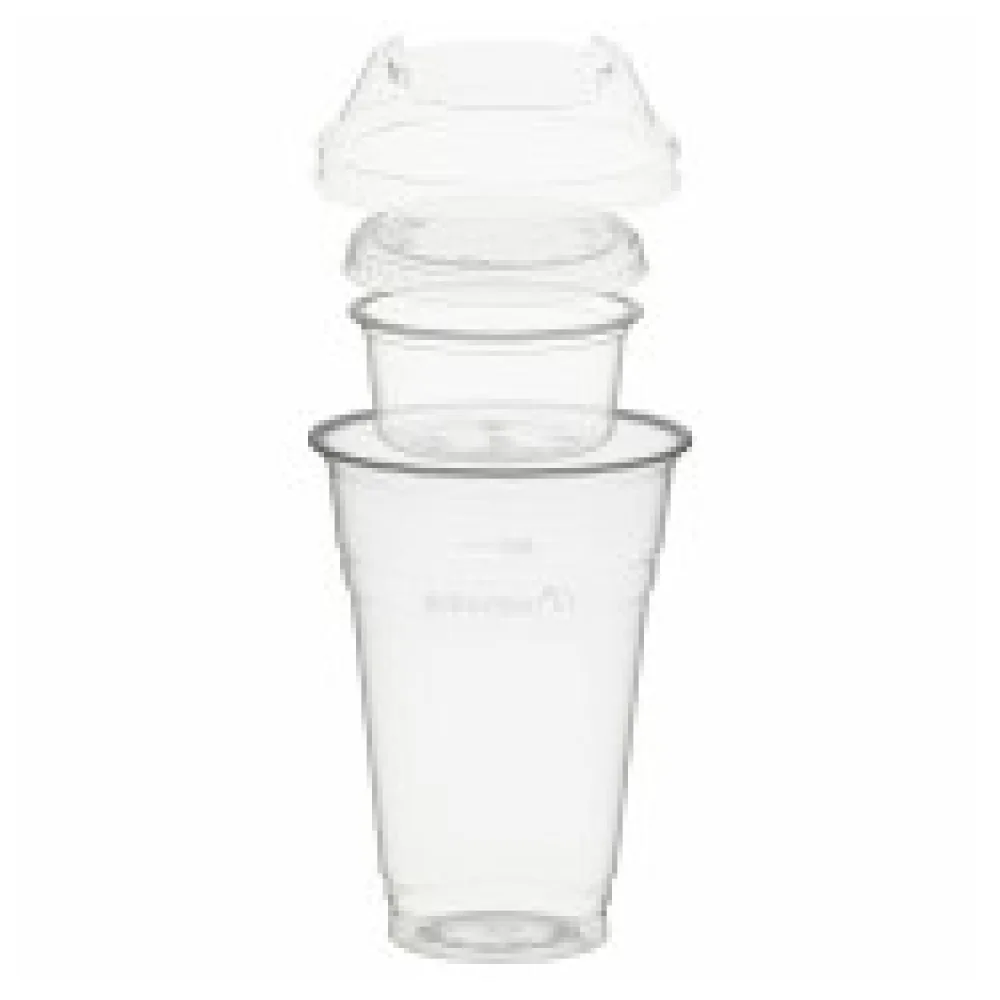 BIO Trinkbecher 400ml + Domdeckel+ 90ml Einsatzbecher stapelbar PLA, 100 Stk.