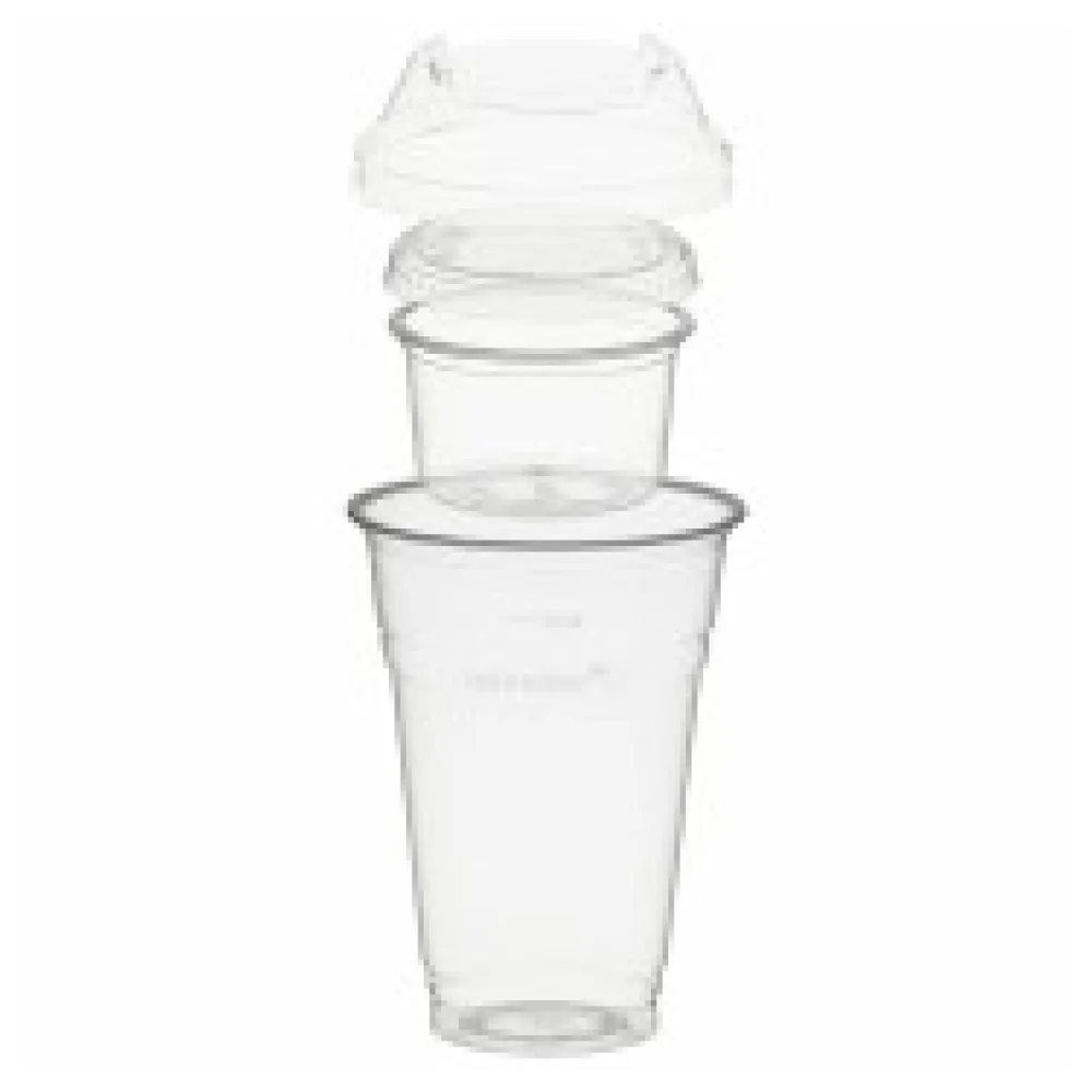 BIO Trinkbecher 400ml + Domdeckel+ 120ml Einsatzbecher stapelbar PLA, 100 Stk.