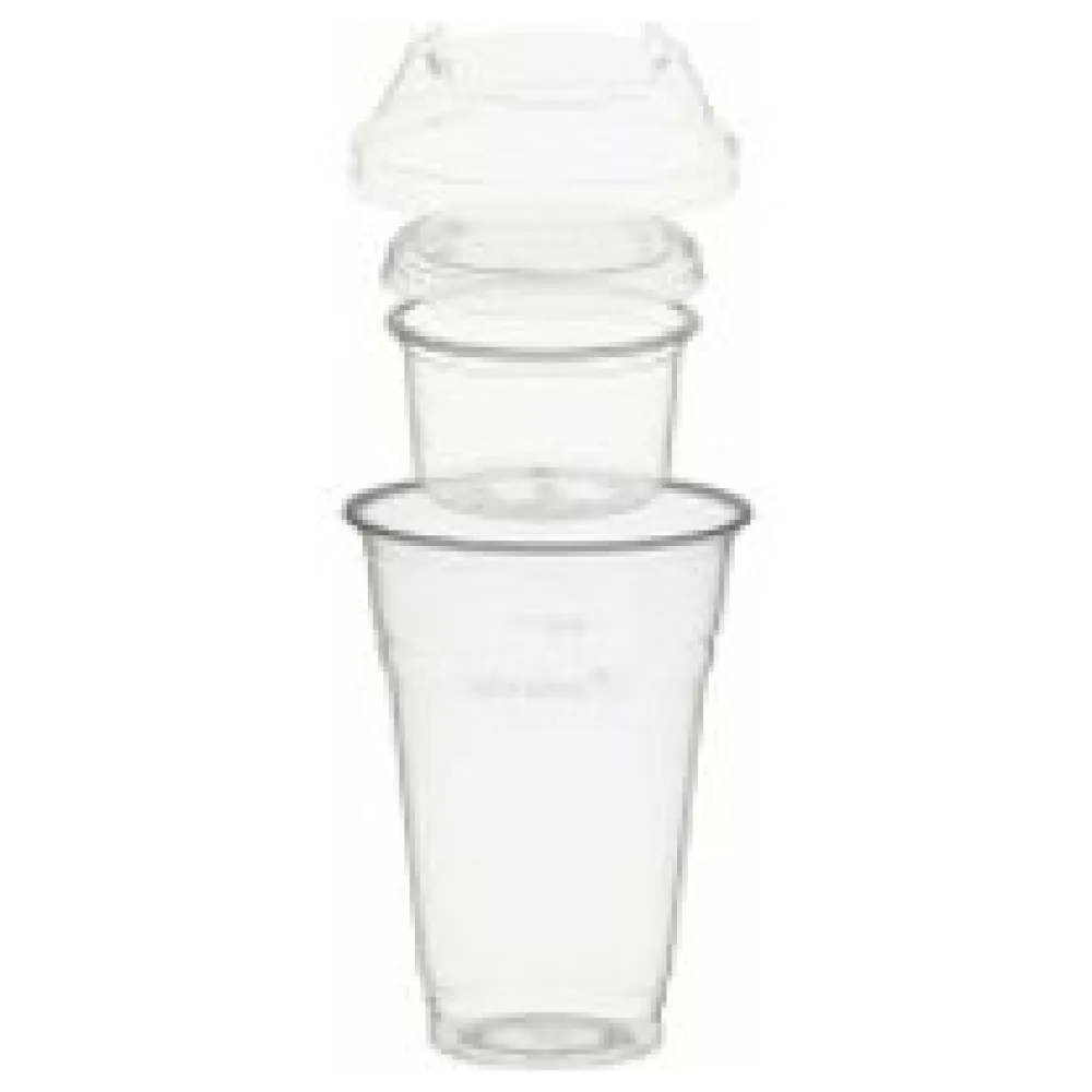 BIO Trinkbecher 400ml + Domdeckel+ 120ml Einsatzbecher stapelbar PLA, 100 Stk. – Bild 3