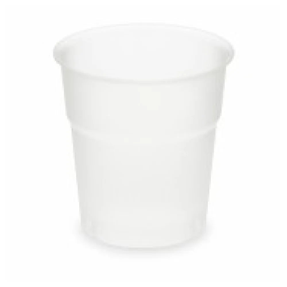 BIO Trinkbecher matt natur 100 ml 0,1 l aus Biokunststoff PLA o 57mm, 50 Stk.