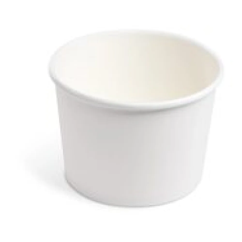 Papierbecher Feinkostbecher Eisbecher rund weiß 500 ml, O 11,5 cm, 50 Stk.