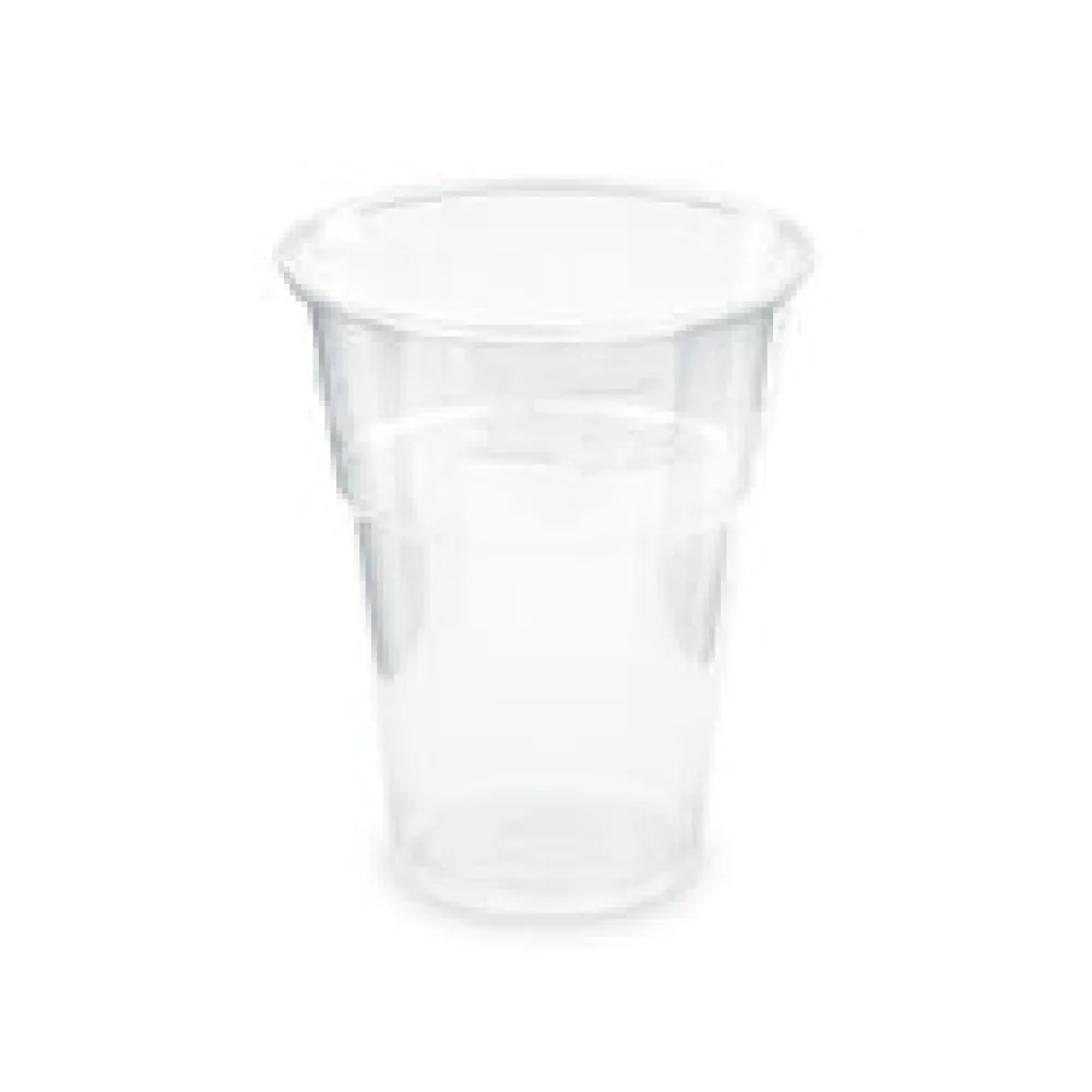 BIO Trinkbecher klar 300 ml 0,3 l Eichstrich Biokunststoff PLA o 84mm 50 Stk.