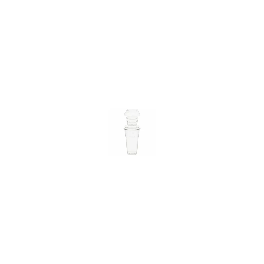 BIO Trinkbecher 500ml+Domdeckel+ 90ml Einsatzbecher stapelbar PLA, 100 Stk.