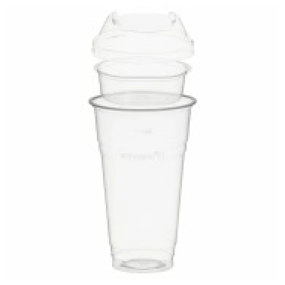 BIO Trinkbecher 500ml + Domdeckel stapelbar + Einsatzbecher O 96mm (PLA) 50 Stk.