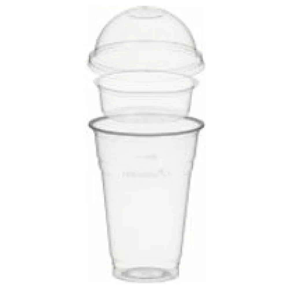 BIO Trinkbecher 400ml + Domdeckel ohne Loch + Einsatzbecher O 96mm (PLA) 50 Stk. – Bild 3
