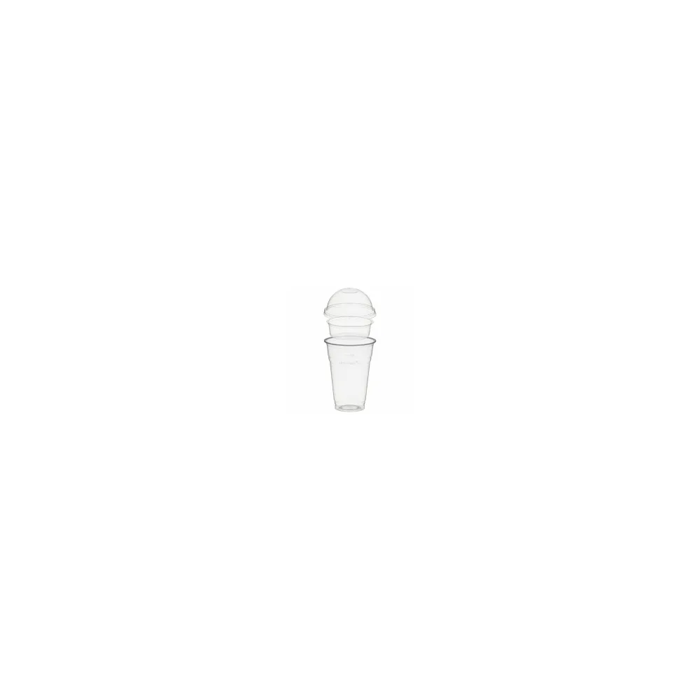 BIO Trinkbecher 400ml + Domdeckel ohne Loch + Einsatzbecher O 96mm (PLA) 50 Stk.