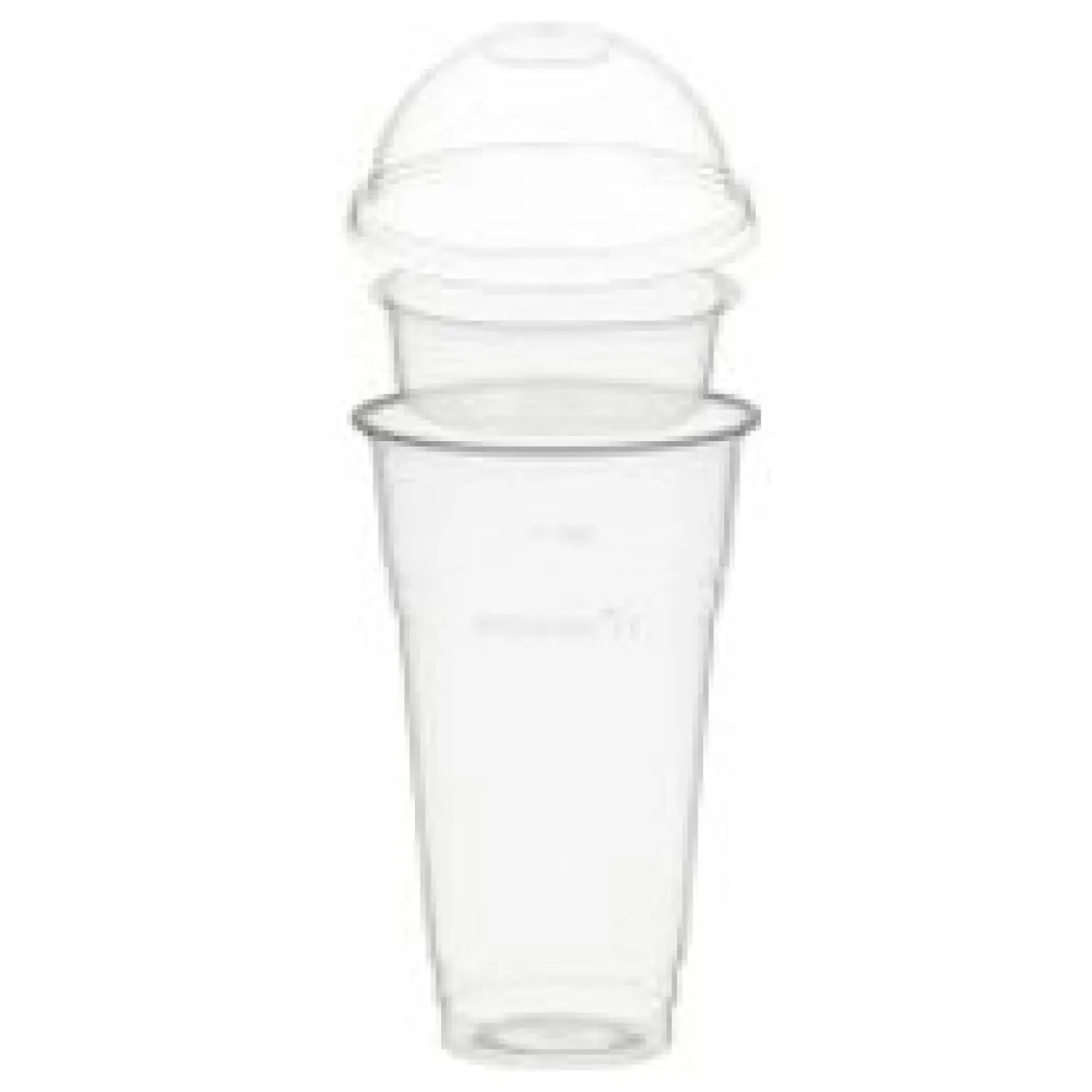 BIO Trinkbecher 500ml + Domdeckel ohne Loch + Einsatzbecher O 96mm (PLA) 50 Stk. – Bild 3