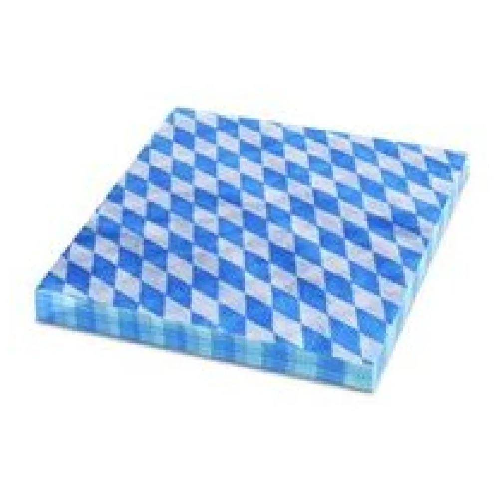 Servietten 1-lagig, 33x33cm Bayerische Raute blau, 100 Stk. – Bild 3
