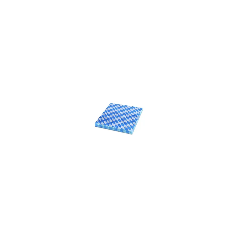 Servietten 1-lagig, 33x33cm Bayerische Raute blau, 100 Stk.
