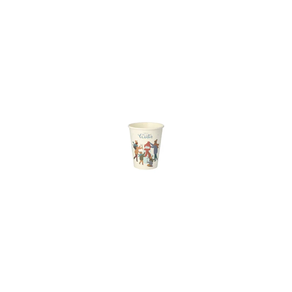 Heißgetränkebecher Pappbecher "Hello Winter & Schneemann-Bau" 200ml, 50 Stk.
