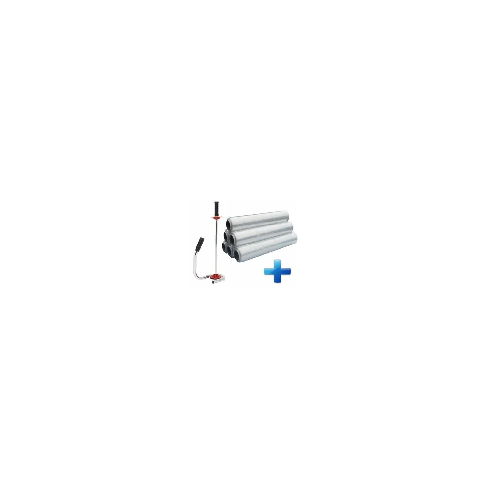 Sparset 6 Rollen Handstretchfolie Handwickelfolie 17my 50cm mit Abroller DE LUXE
