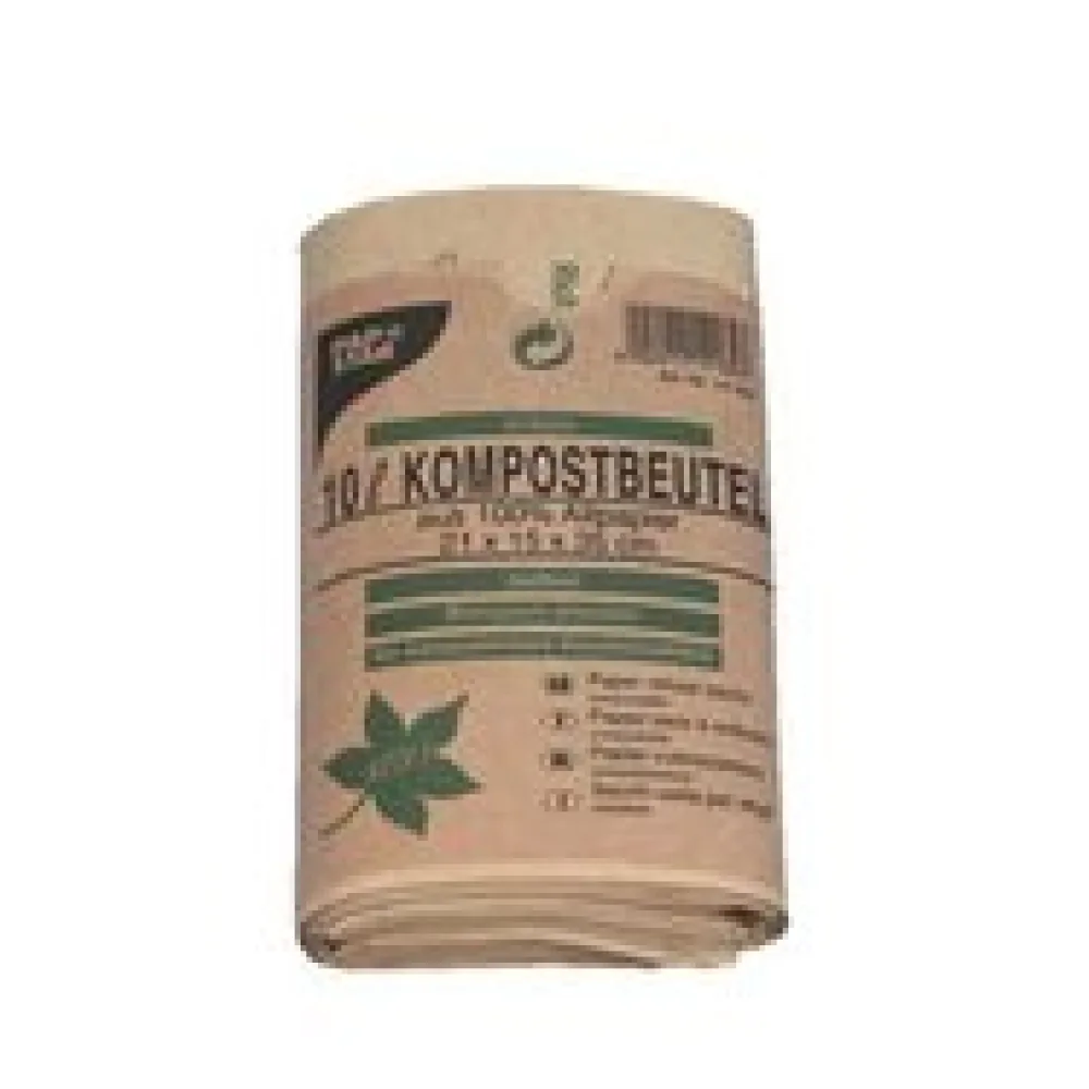 Kompostbeutel aus Papier 10L 35 cm x 21 cm x 15 cm braun, 10 Stk.