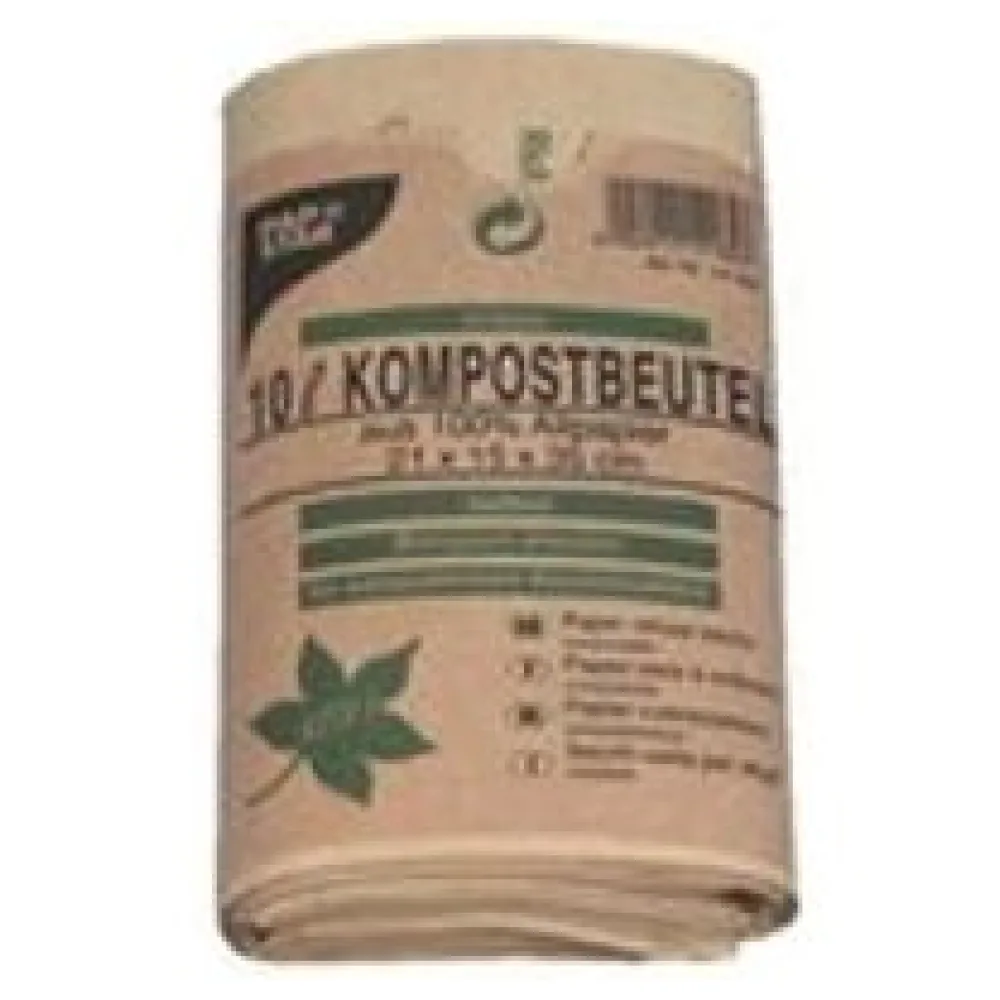 Kompostbeutel aus Papier 10L 35 cm x 21 cm x 15 cm braun, 10 Stk. – Bild 3
