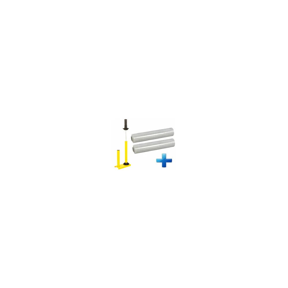 Sparset 2 Rollen Handstretchfolie Handwickelfolie 17my 45cm mit Abroller B'STAR