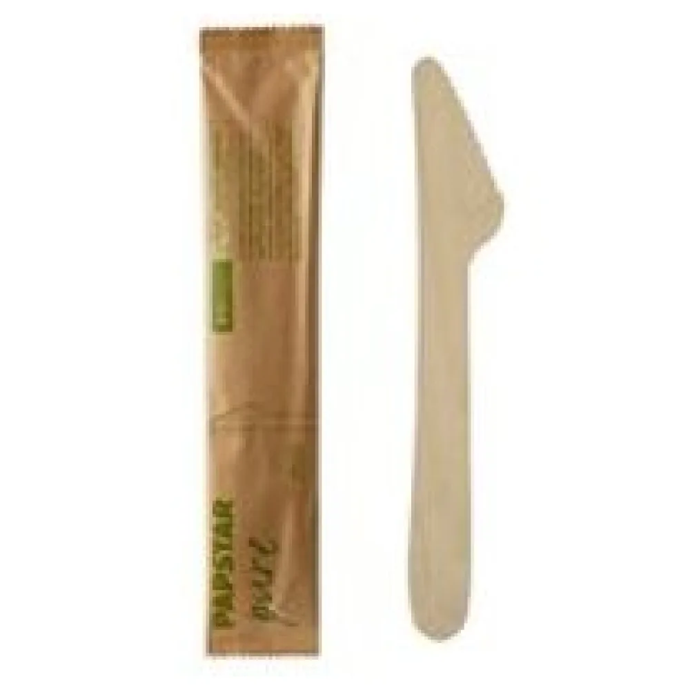 Holzmesser Messer aus Holz 165mm natur einzeln verpackt in Papierbeutel, 50 Stk. – Bild 3