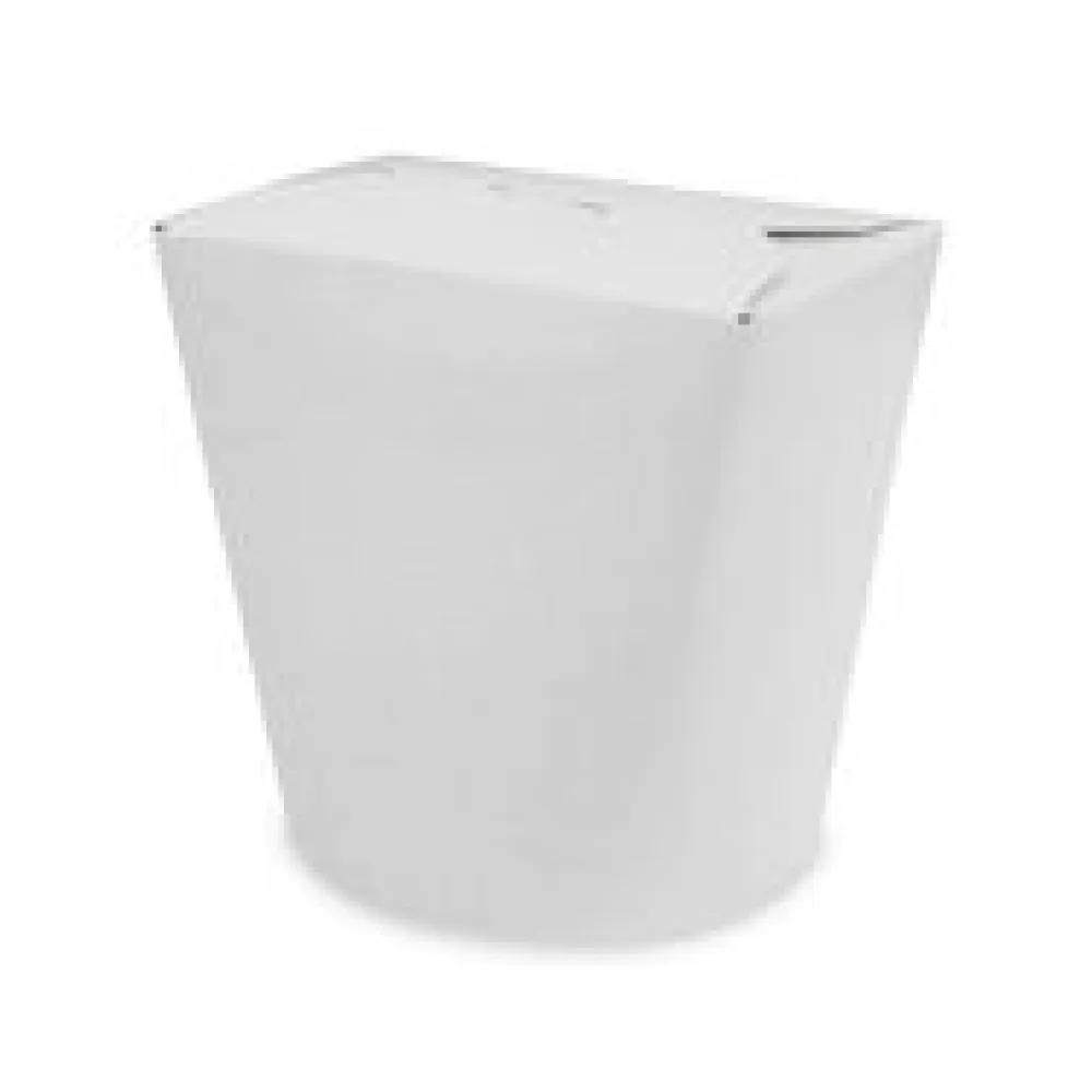 Food Box Take Away Box 80x73x100mm 500ml aus Vollpappe beschichtet weiß, 50 Stk.