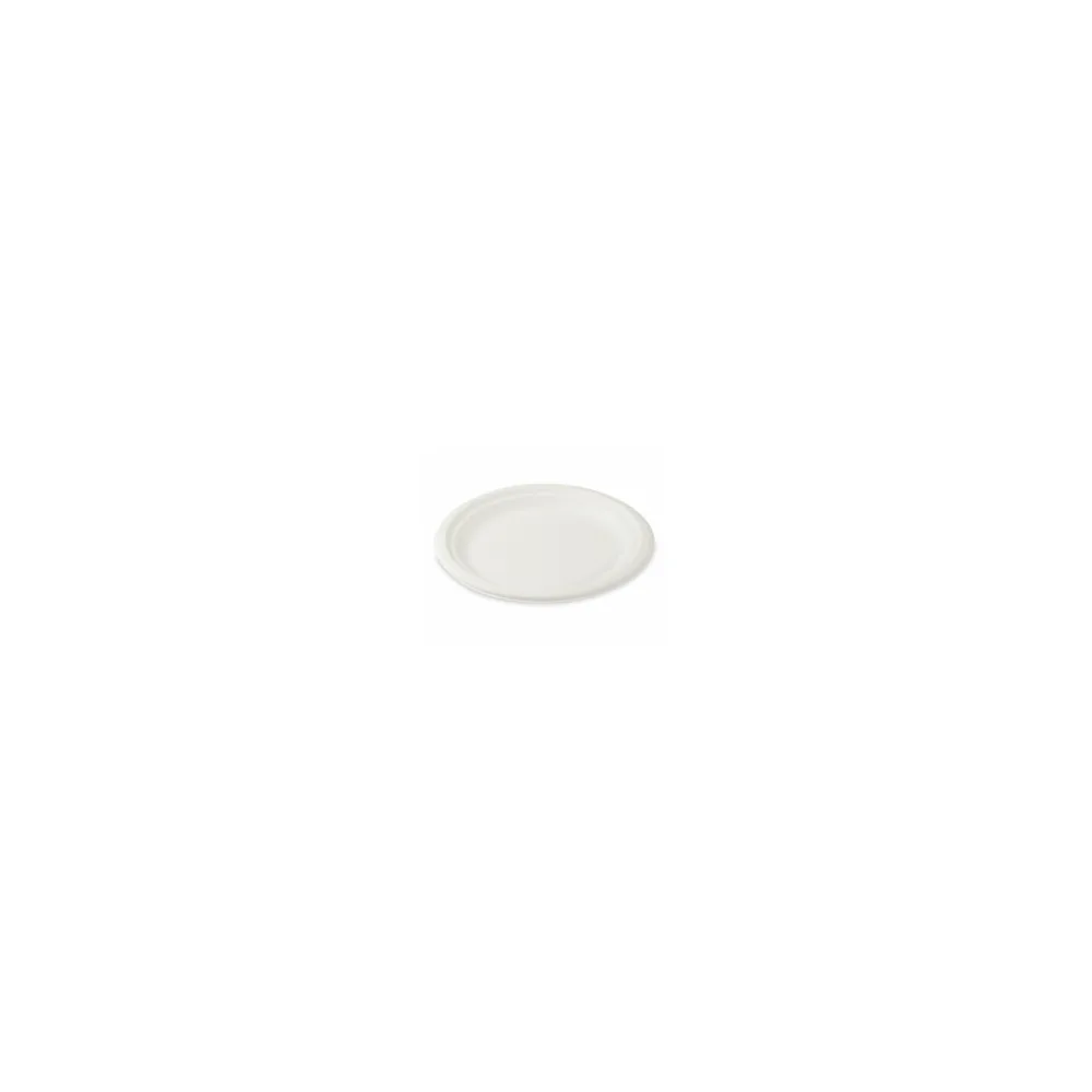 Bio Grillteller Fleischteller rund aus Zuckerrohr Bagasse O 22 cm, 10 Stk.