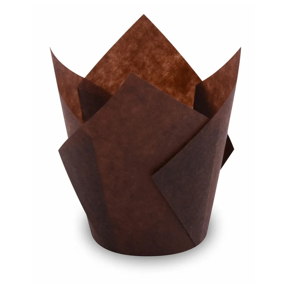 Muffin-Tulip-Wraps O 50 x 85 mm dunkelbraun, 160x160 mm, 100 Stk. – Bild 2