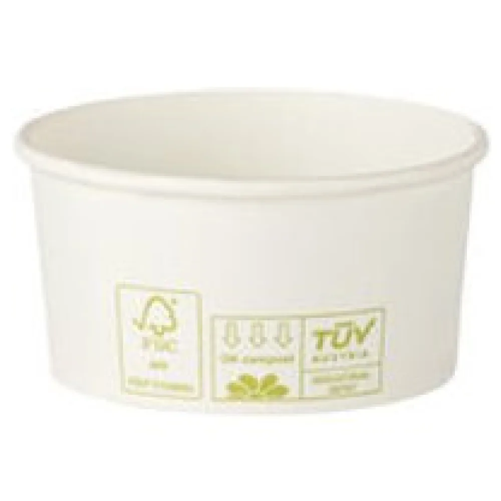 Bio Eisbecher Pappbecher 100% ohne Kunststoff 160ml O85 Höhe 43mm weiß, 50 Stk. – Bild 3