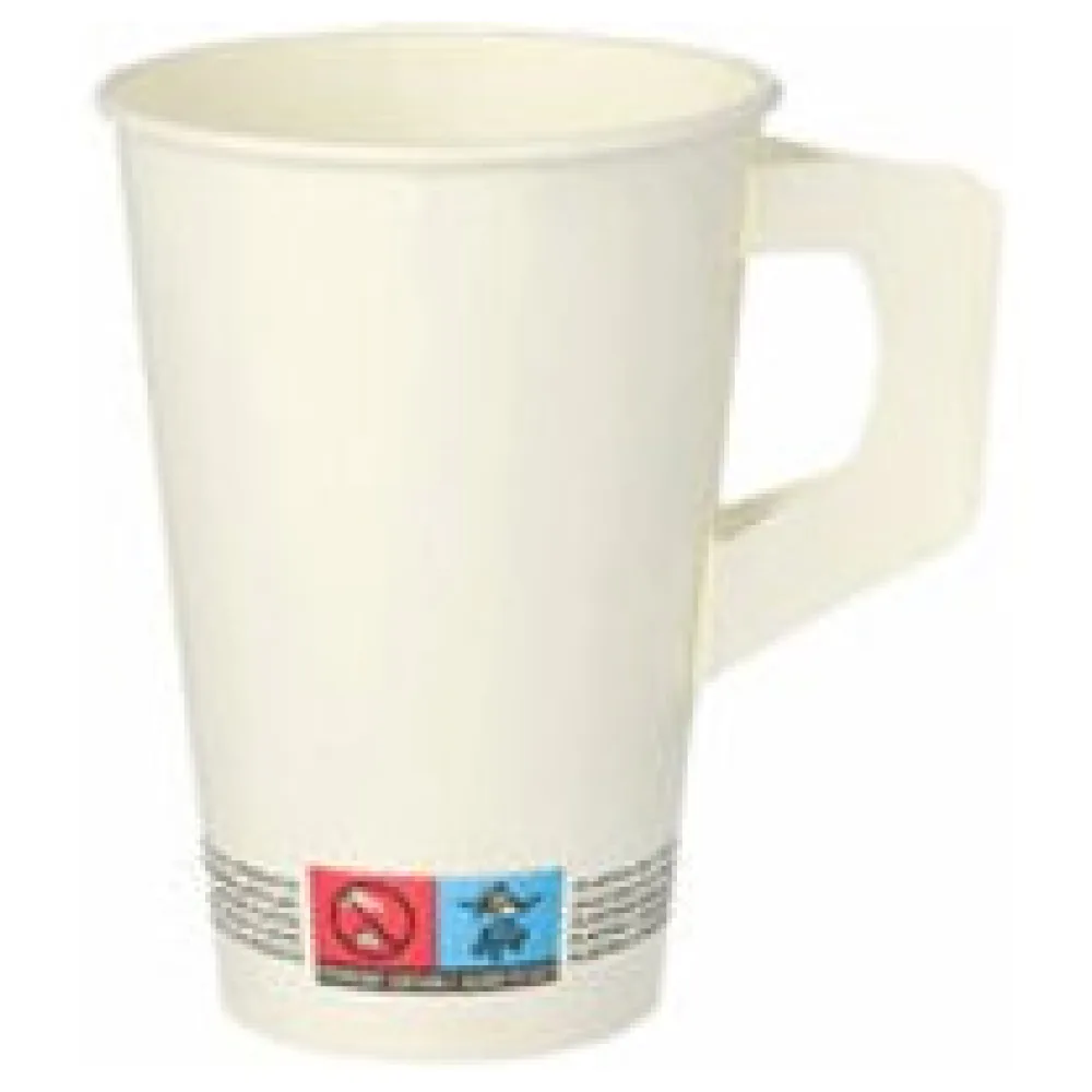 Henkelbecher Kaffeebecher weiß, Pappe beschichtet, 200 ml, 80 Stk. – Bild 3