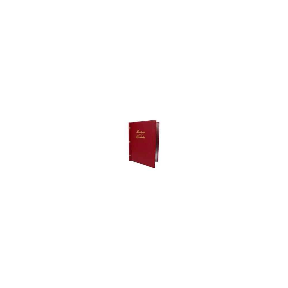 Speisekarte (PVC) "Speisen und Getränke" weinrot, 8 Seiten, A4, 1 Stk.