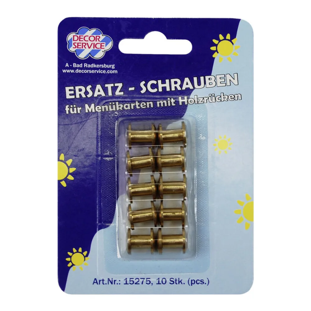 Ersatzschrauben für Speisekarten, O10mm, 10 Stk. – Bild 2