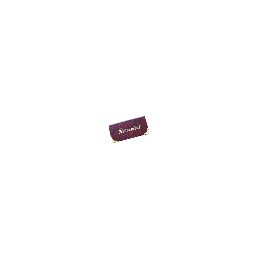 Tischaufsteller "Reserviert" aus Kunstleder, weinrot, 13x6.5cm, 1 Stk.