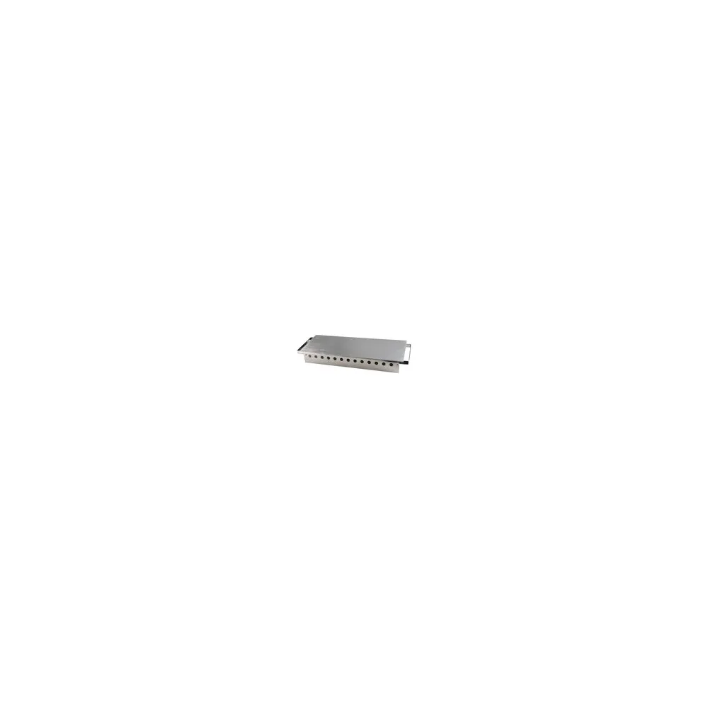 Rechaud aus Edelstahl, Speisewärmer Wärmeplatte für 3 Teelichter silber 49x18x6.5cm