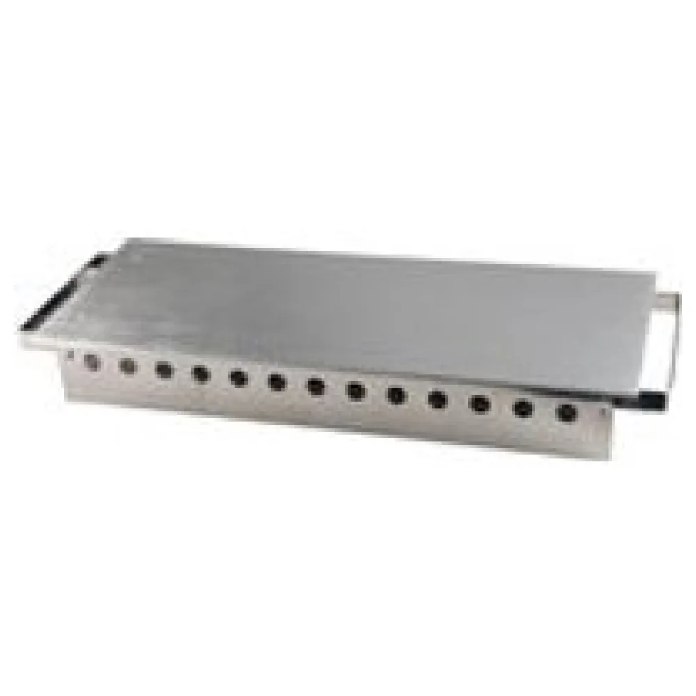 Rechaud aus Edelstahl, Speisewärmer Wärmeplatte für 3 Teelichter silber 49x18x6.5cm – Bild 3