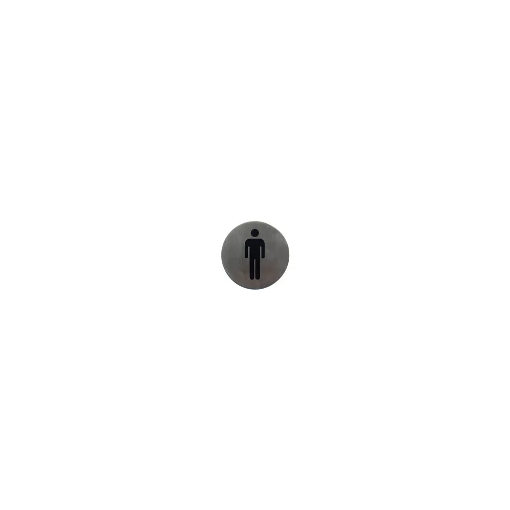 Hinweisschild "Herren" aus Edelstahl, O7.5cm, 1 Stk.
