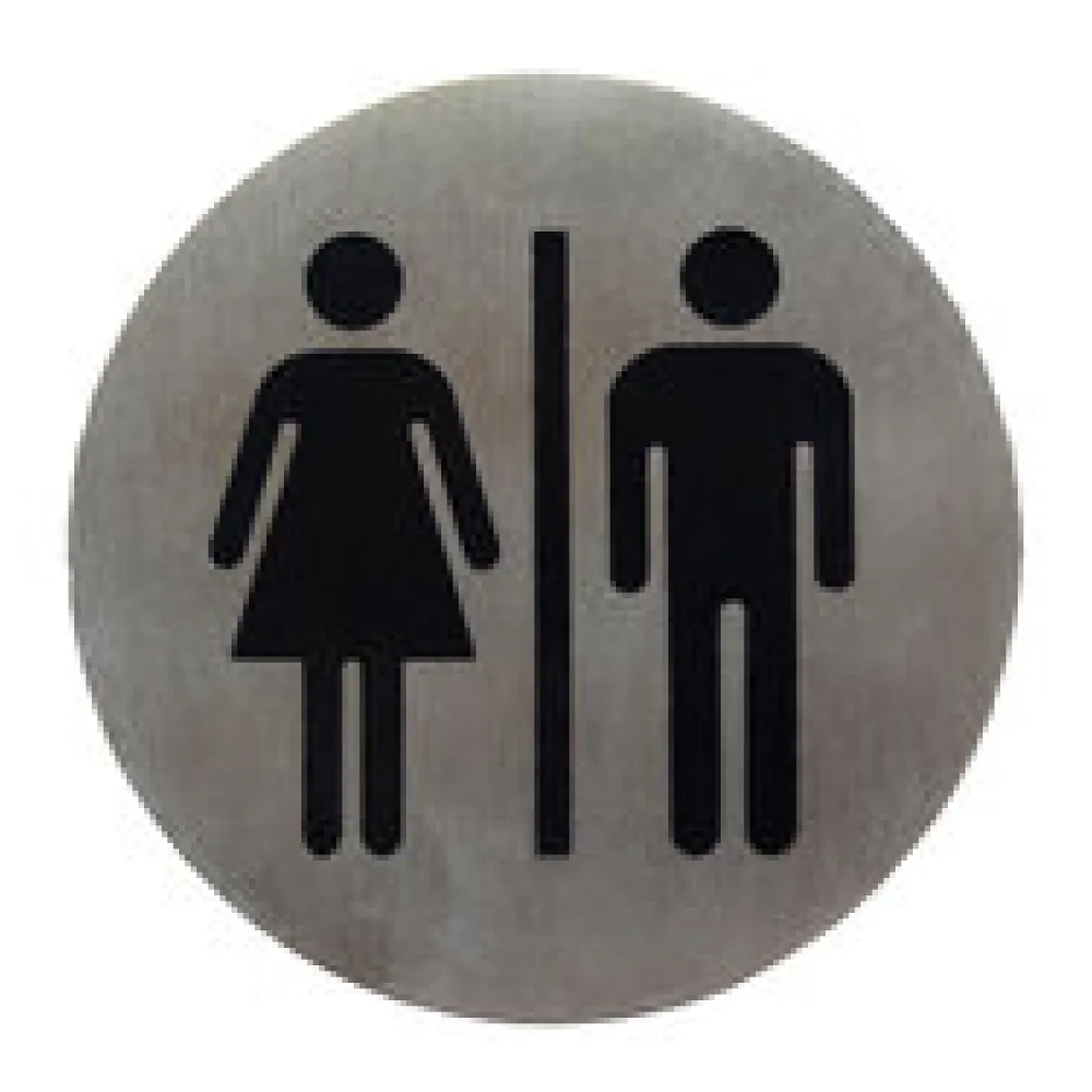 Hinweisschild "Damen/Herren" aus Edelstahl, O7.5cm, 1 Stk.