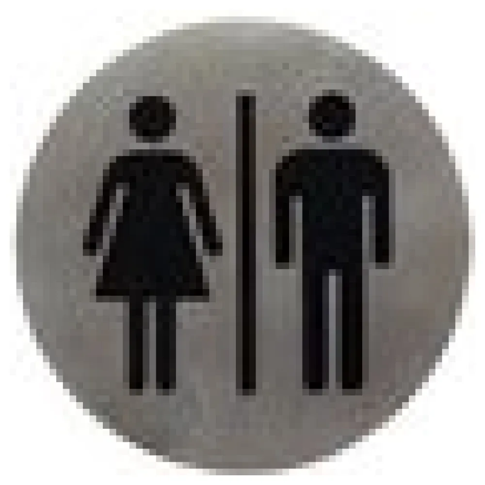 Hinweisschild "Damen/Herren" aus Edelstahl, O7.5cm, 1 Stk. – Bild 4