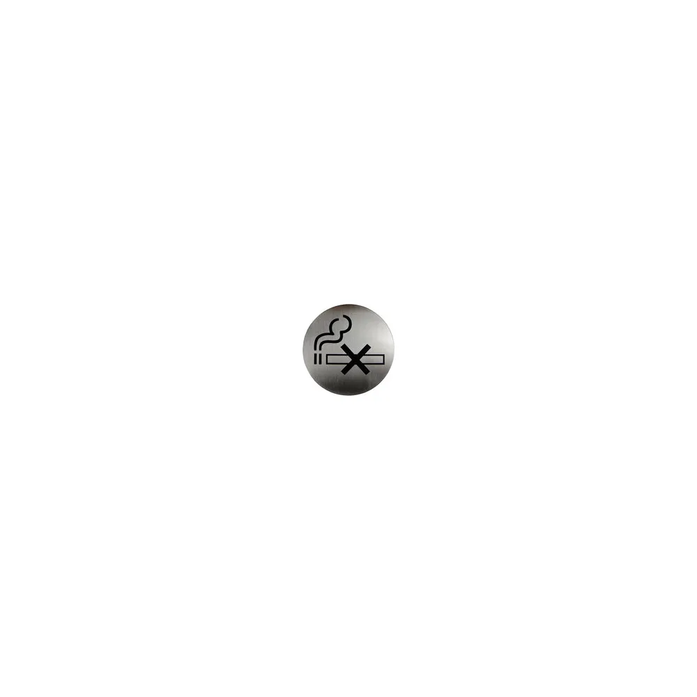 Hinweisschild "Rauchen verboten" aus Edelstahl, O7.5cm, 1 Stk.