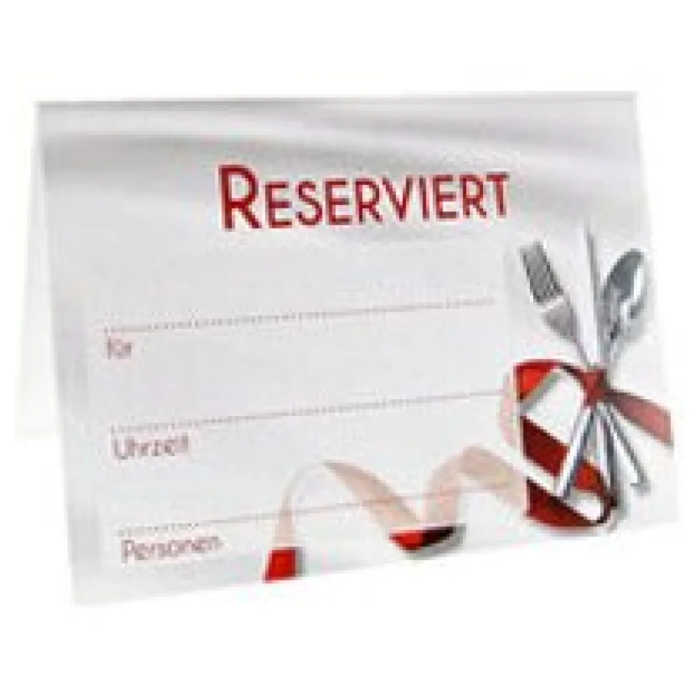 Tischaufsteller "Reserviert" aus Papier, 10.5x15cm, 25 Stk. – Bild 3