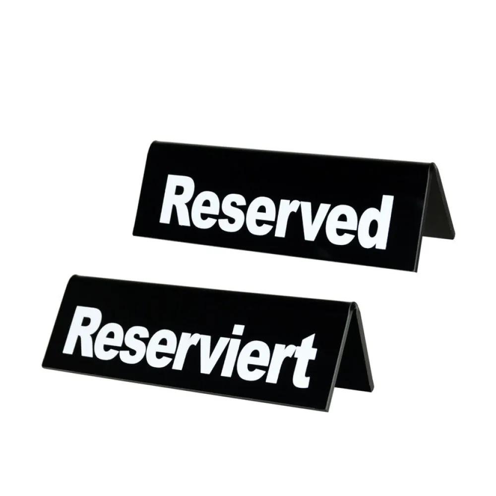 Tischaufsteller "Reserviert" aus Acrylglas, schwarz, 13x3.5x4cm, 1 Stk. – Bild 2