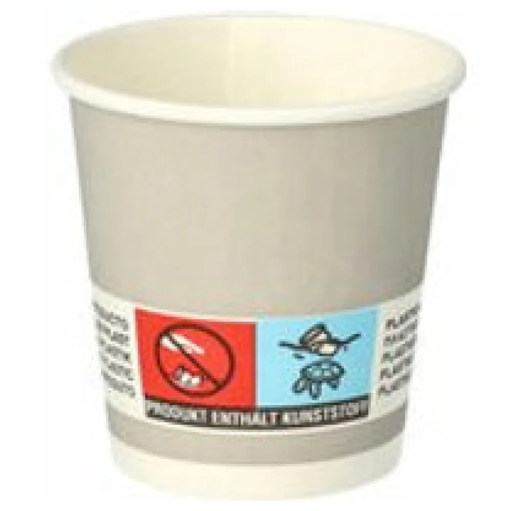 BIO Trinkbecher 'Shot' Schnapsbecher aus Pappe 5 cl 50 ml silber, 20 Stk. – Bild 3