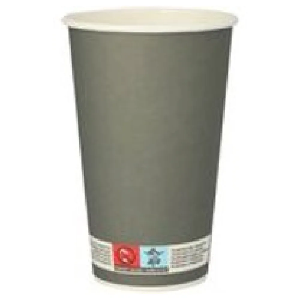 BIO Trinkbecher für Bier Bierbecher aus Pappe 0,4l - 400ml grau, 20 Stk. – Bild 3