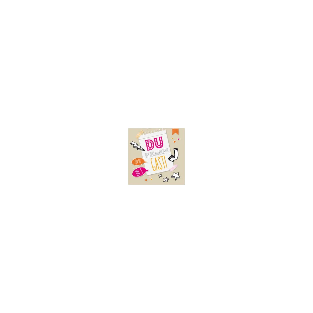 Motivservietten 3-lagig 33x33cm FSCR 'Du bist mein allerliebster Gast', 20 Stk.