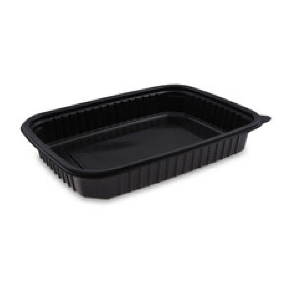 Mikrowellenschalen schwarz 'L' 1200 ml - 25x18,5x4cm, 50 Stk.