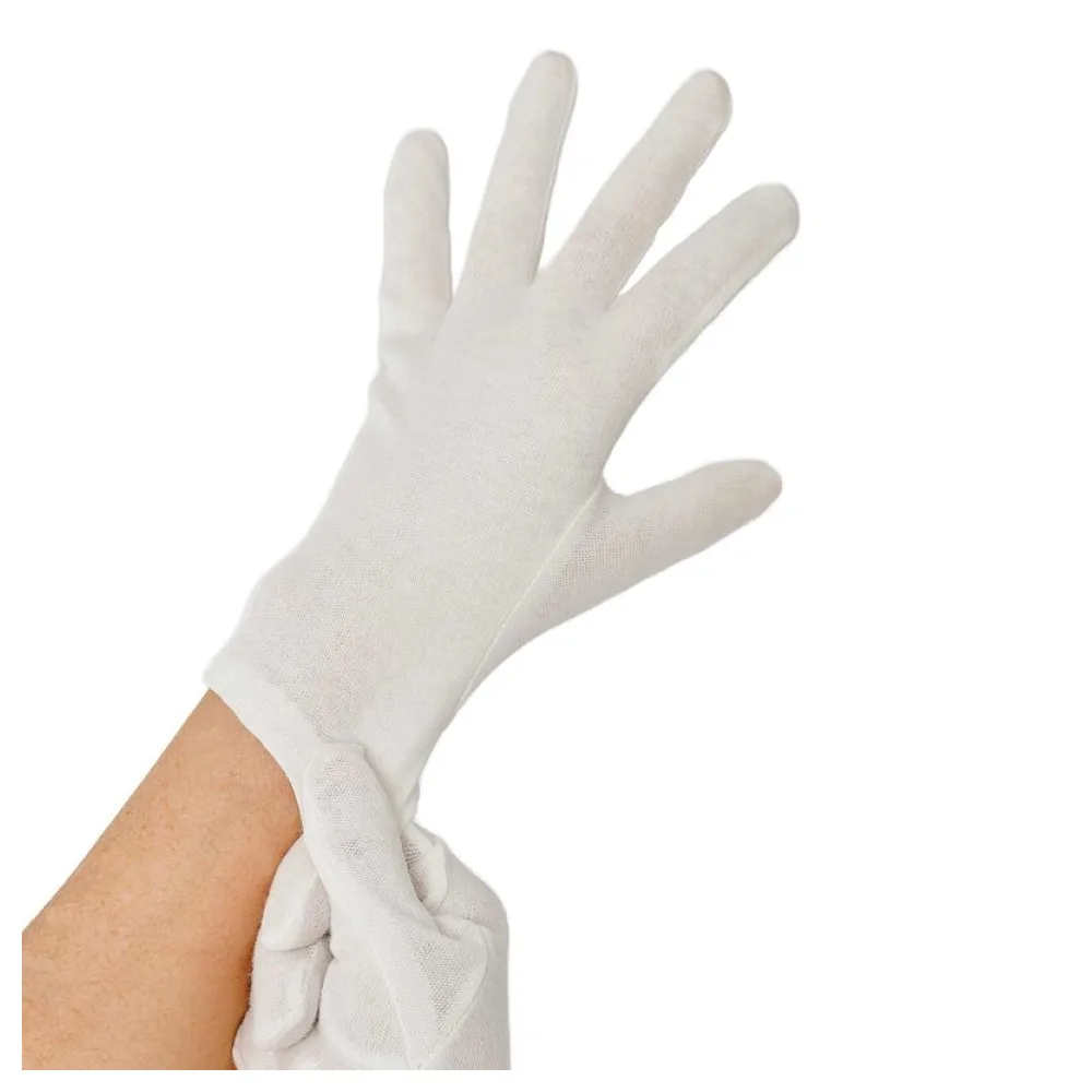 Baumwollhandschuhe weiss Größe XL, 12 Paar – Bild 2