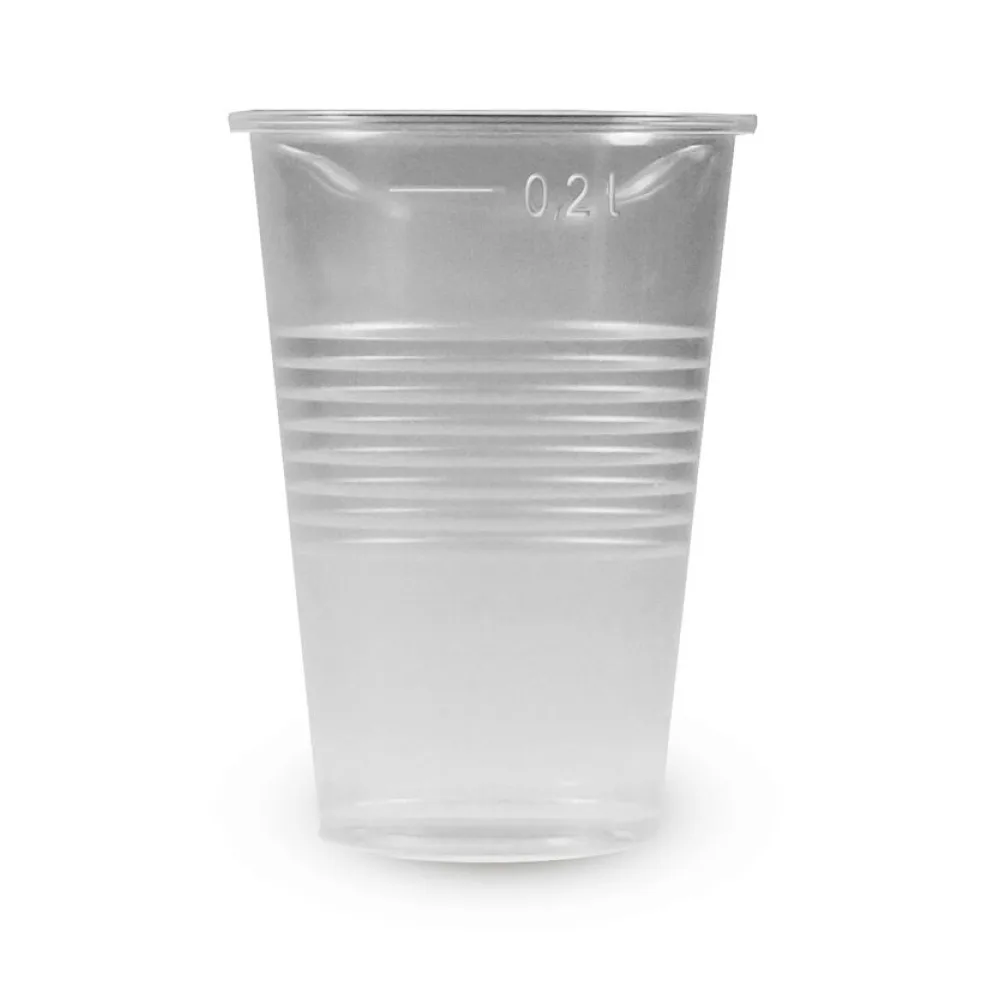 Trinkbecher transparent klar mit Eichstrich 0,2 l, 200 ml, PP, 15 Stk. – Bild 2