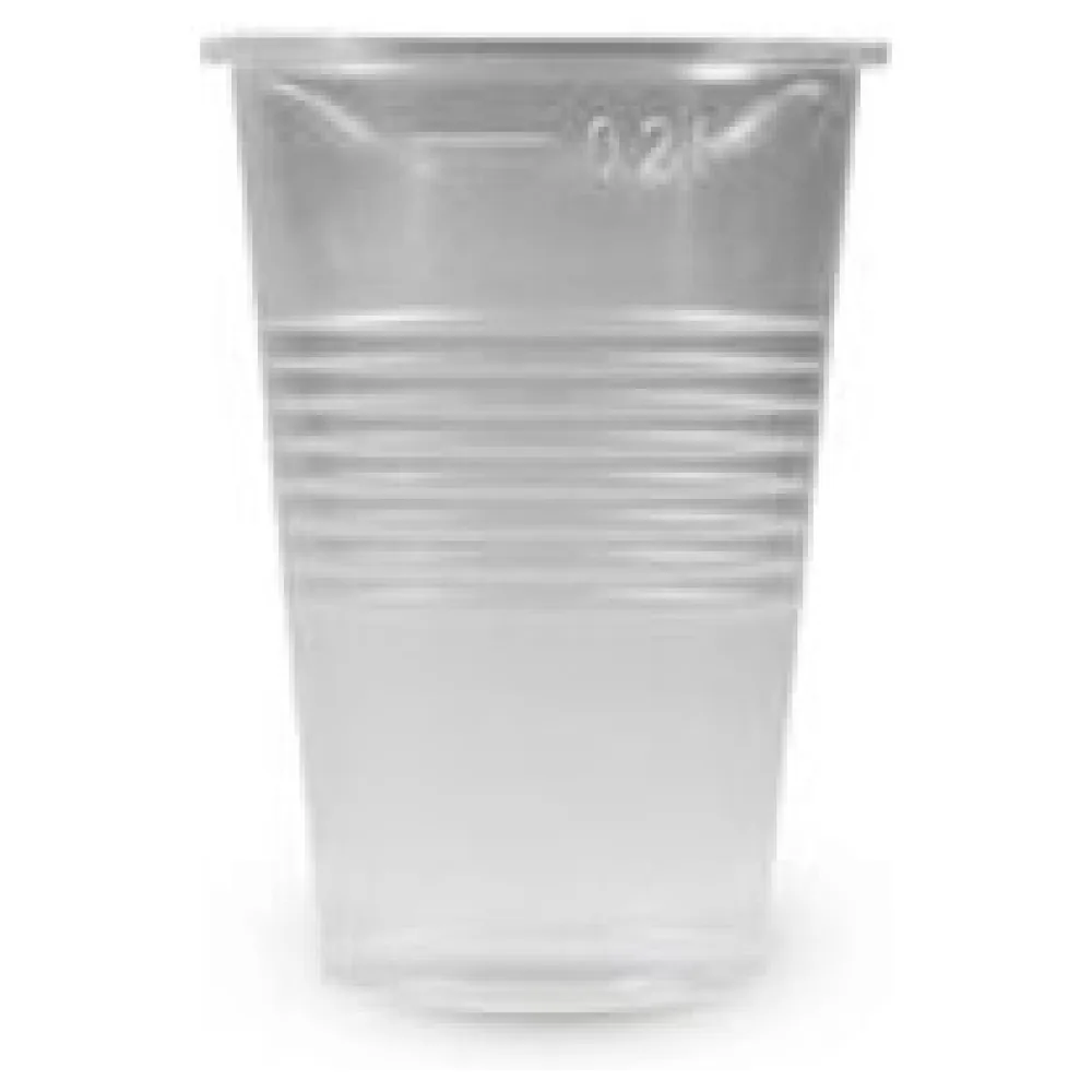 Trinkbecher transparent klar mit Eichstrich 0,2 l, 200 ml, PP, 15 Stk. – Bild 3