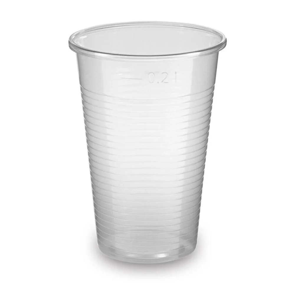 Trinkbecher transparent klar mit Eichstrich 0,2 l, 200 ml, PP, 100 Stk. – Bild 2