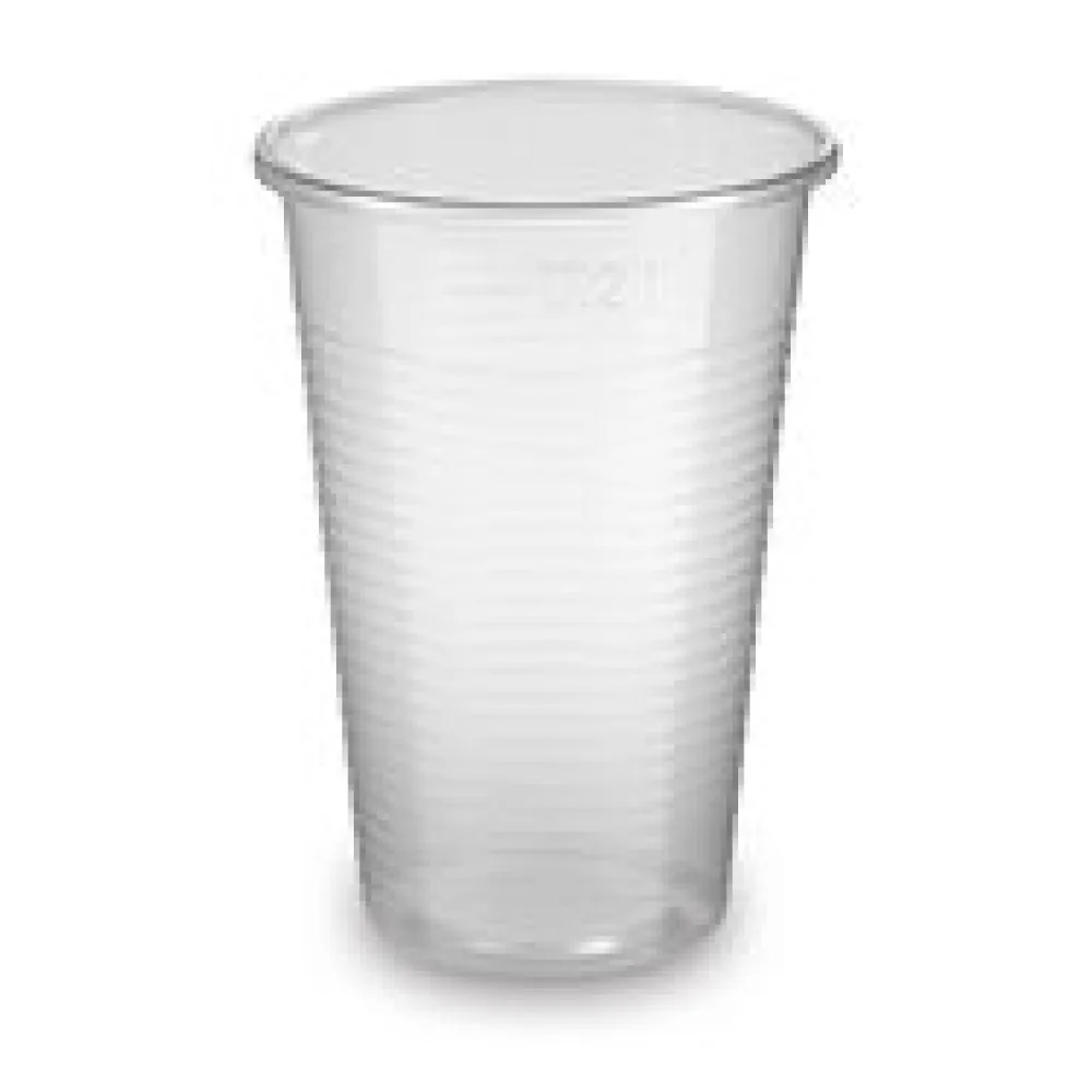 Trinkbecher transparent klar mit Eichstrich 0,2 l, 200 ml, PP, 100 Stk.