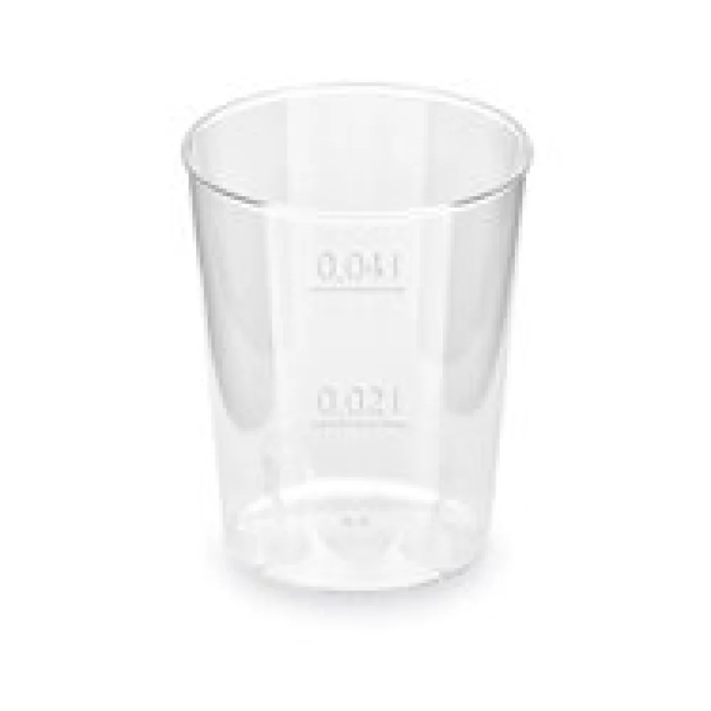 Schnapsglas glasklar Shotgläser Stamperl mit Eichstrich PS 2cl / 4cl, 50 Stk.