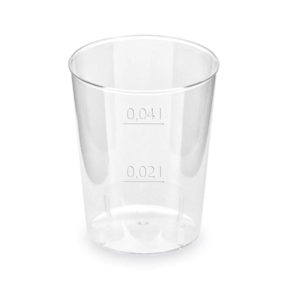 Schnapsbecher glasklar Shotgläser Stamperl mit Eichstrich PS 2cl / 4cl, 10 Stk. – Bild 2