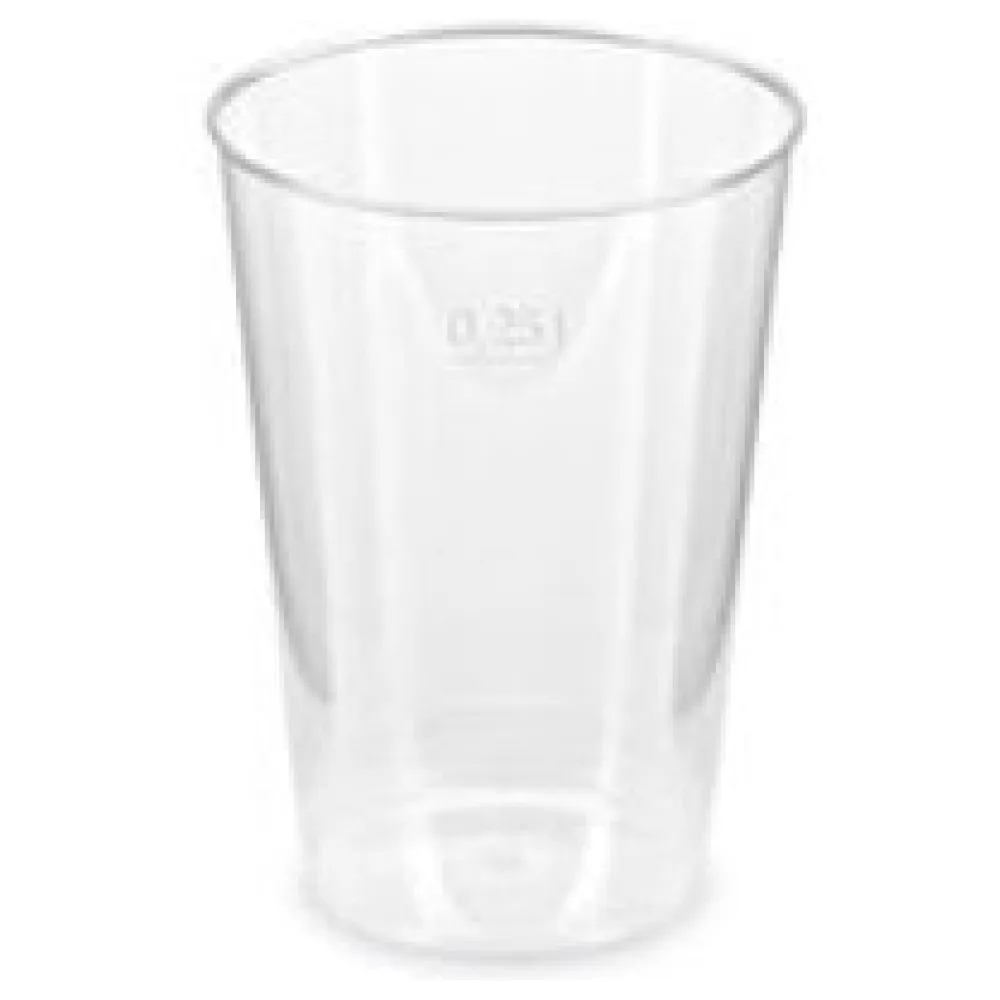 Trinkglas Trinkbecher Plastikbecher glasklar mit Eichstrich bei 250ml, 50 Stk. – Bild 3